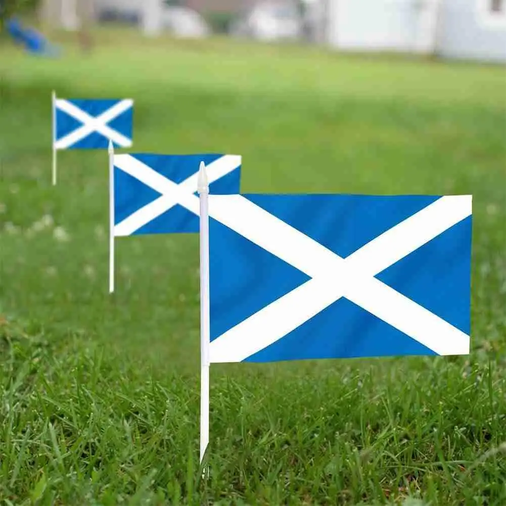 20шт Zastave Škotskoj, Ili Wales Zastava Zobene pahuljice Dan Mali Banneri 14*21 cm Uže Zastave Neovisnosti Skup Slika  1
