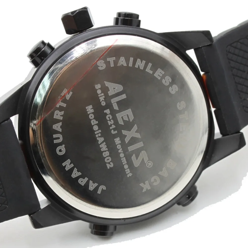 Brand Alexis Svjetla Vodootporan silikon analogni digitalni sat sa dvostrukim vremenom za muškarce led satovi montre homme horloge mannen Slika  4