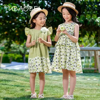 Nove dječje haljine 2021 godine za djevojčice Dječja haljina srednje dužine s cvjetnim uzorkom za djevojčice Хлопчатобумажный dječji ljetni сарафан za malu djecu лоскутный ogrtač