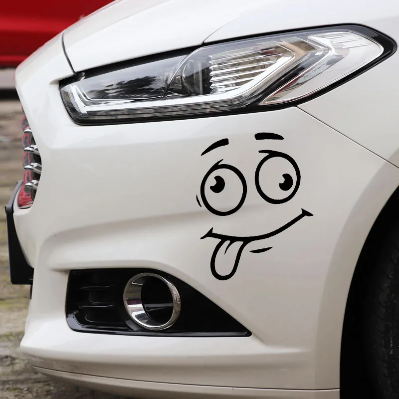 Automobilska oznaka smajlića Oznaka na vozilu s personalizirane PVC vodootporna i солнцезащитной naljepnica 12.6X15.2 cm Slika  2