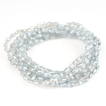 3-5 mm, Ovalnog Oblika Cut-Češke Staklene Perle Svijetlo Plava Prozirna Kristala Slobodan Razuporne Perle za izradu nakita Pribor za narukvice