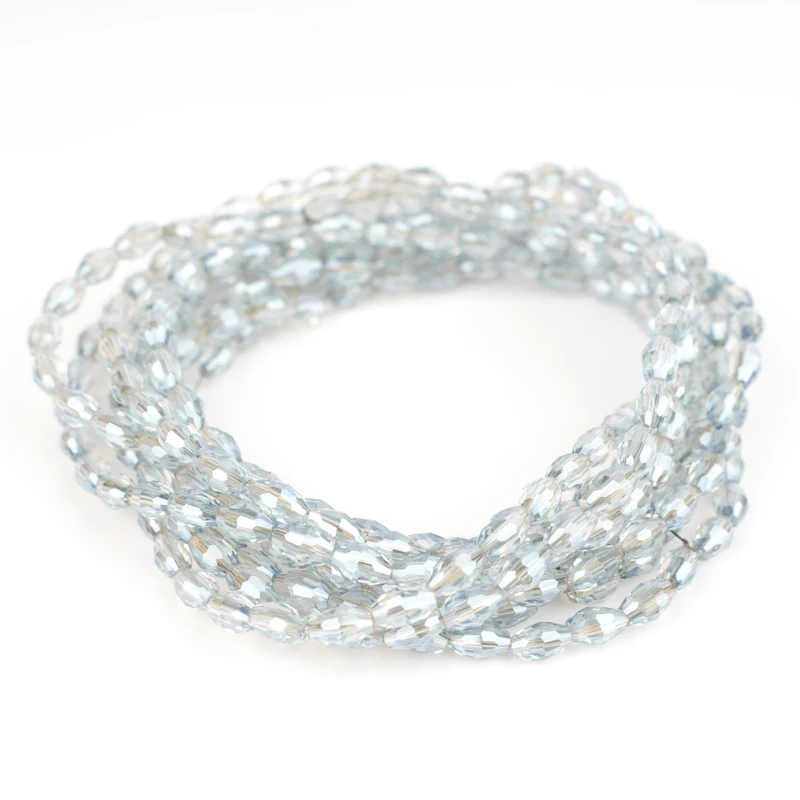 3-5 mm, Ovalnog Oblika Cut-Češke Staklene Perle Svijetlo Plava Prozirna Kristala Slobodan Razuporne Perle za izradu nakita Pribor za narukvice Slika  0