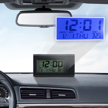 YOSOLO Automatski Sat Termometar za Prikaz Temperature, Elektronski Sat Auto Uređenje Auto-LCD Digitalni Zaslon Sat Samoljepljive