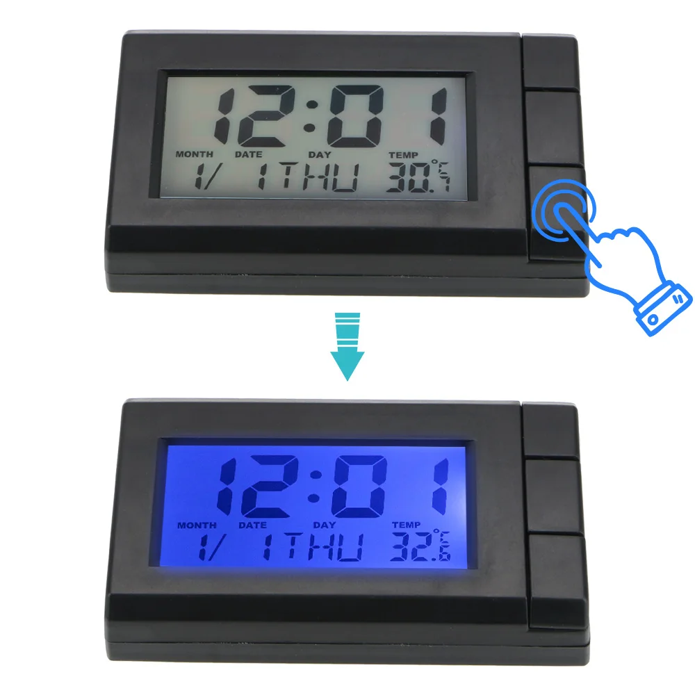 YOSOLO Automatski Sat Termometar za Prikaz Temperature, Elektronski Sat Auto Uređenje Auto-LCD Digitalni Zaslon Sat Samoljepljive Slika  1