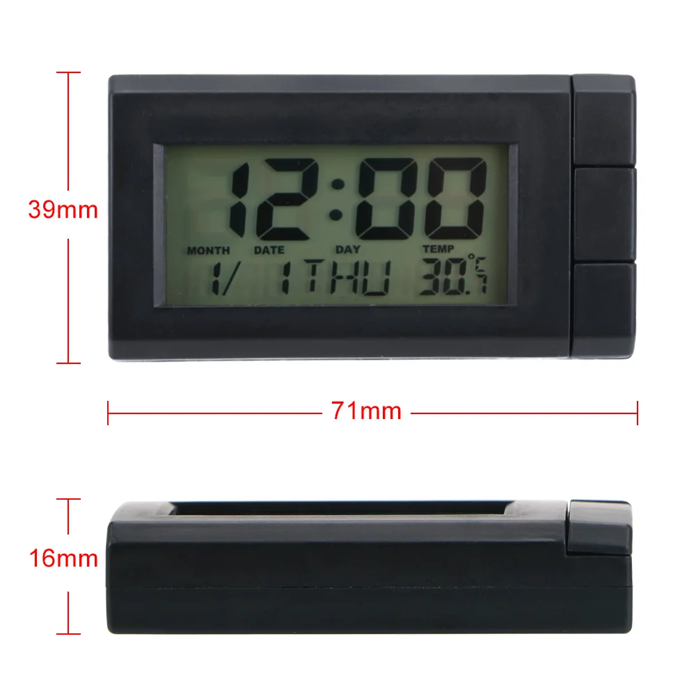 YOSOLO Automatski Sat Termometar za Prikaz Temperature, Elektronski Sat Auto Uređenje Auto-LCD Digitalni Zaslon Sat Samoljepljive Slika  3