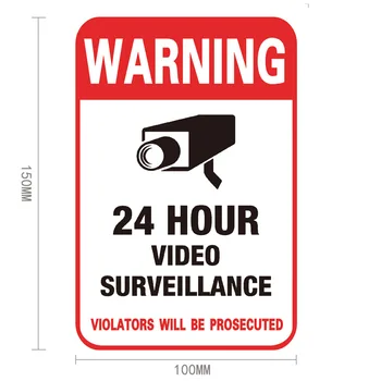 24-Satni Sustav Kamere Znak Upozorenja Samoljepljive Naljepnice Za Zid Monitor za video Nadzor Naljepnica Sigurnosne Kamere na Javnim mjestima