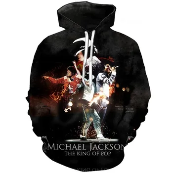 2021 Modni pjevač Michael Jackson 3D Print Harajuku Majica sa kapuljačom Majica Unisex Boem Jesen Vrhovima Veličina 5XL