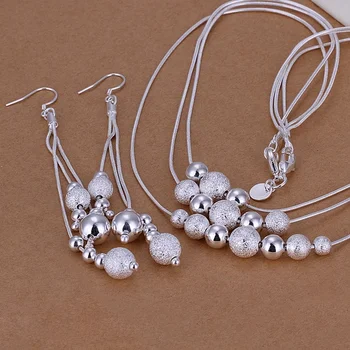 925 sterling srebra vjenčanje college modni nakit retro šarm perle žene dama prekrasna ogrlica i naušnice-kapi komplet nakita