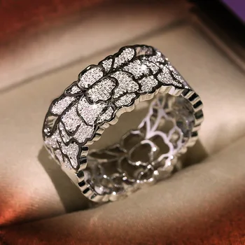 Berba Držači Šuplje Prsten na Prst od 925 Sterling Srebra Luksuzni Angažman Vjenčano prstenje za žene Prsten Šik nakit poklon