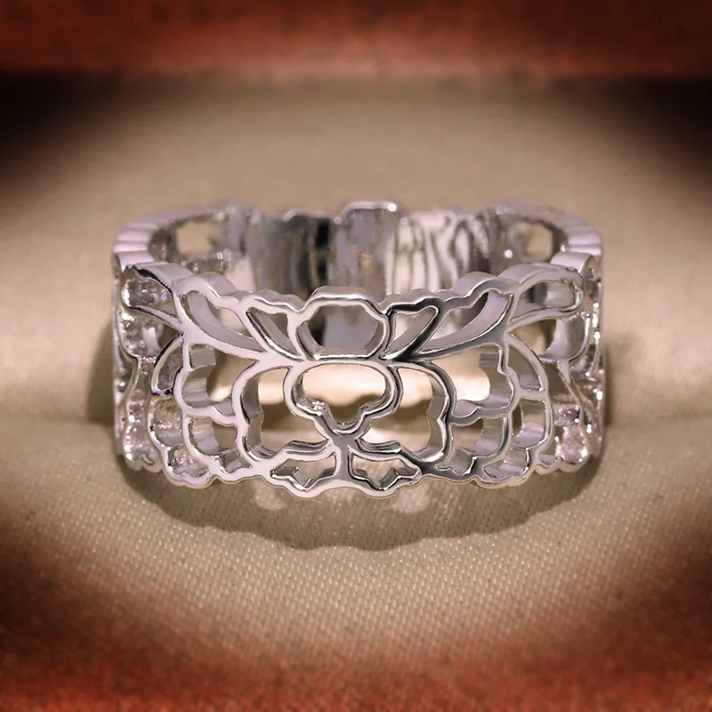 Berba Držači Šuplje Prsten na Prst od 925 Sterling Srebra Luksuzni Angažman Vjenčano prstenje za žene Prsten Šik nakit poklon Slika  4