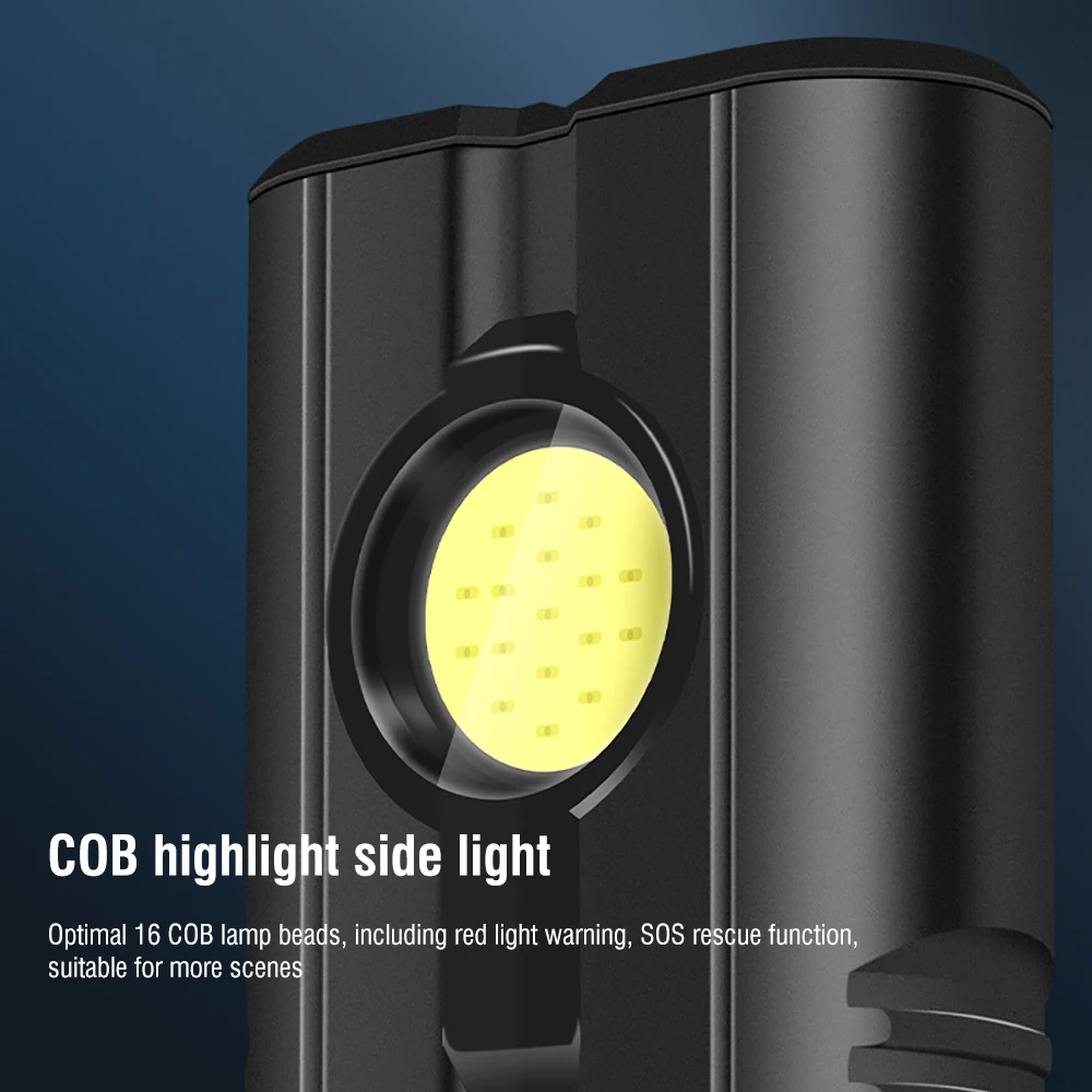 BORUiT Dual P8 COB LED Snažan Svjetiljku Punjiva 4400 mah Power Bank Baklja sa Zaslonom Baterije Lovački Kamp Lanterna Slika  4