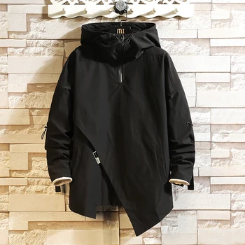 Jakna sa kapuljačom u japanskom stilu Za muškarce 2021 Jesen Novi stil Nedozvoljene ulične jakne Bijela Crna jakna zip Za muškarce Plus Size 7XL