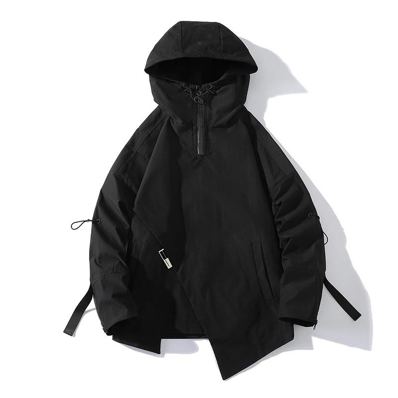 Jakna sa kapuljačom u japanskom stilu Za muškarce 2021 Jesen Novi stil Nedozvoljene ulične jakne Bijela Crna jakna zip Za muškarce Plus Size 7XL Slika  5