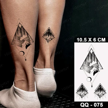 Vodootporno Privremene Naljepnice s tetovažama planinske Šume Geometrijski Krajolik Ilustracija Tetovaža Na Ruci Body Art Male Tetovaže Muškarci žene