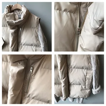 Ženski prsluk Zimska jakna Džep Kaput s ovratnikom-otpornog Toplo Casual prsluk sa pamučnom postavom Ženski korejski slobodan prsluk bez rukava