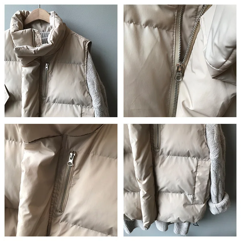 Ženski prsluk Zimska jakna Džep Kaput s ovratnikom-otpornog Toplo Casual prsluk sa pamučnom postavom Ženski korejski slobodan prsluk bez rukava Slika  0