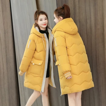 2021 Zimska ženska jakna i Kaput Duge parkovi Donje apsolutno pamučno kaput s kapuljačom Debele tople jakne Plus Size Svakodnevne dolje jakne