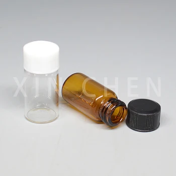 10 kom. Mini-boce od amber Stakla Bočice za uzorke lijekova, Laboratorijske Prahu Kontejneri za reagensa s завинчивающимися poklopcima 2 ml 3 ml, 5 ml, 10 ml