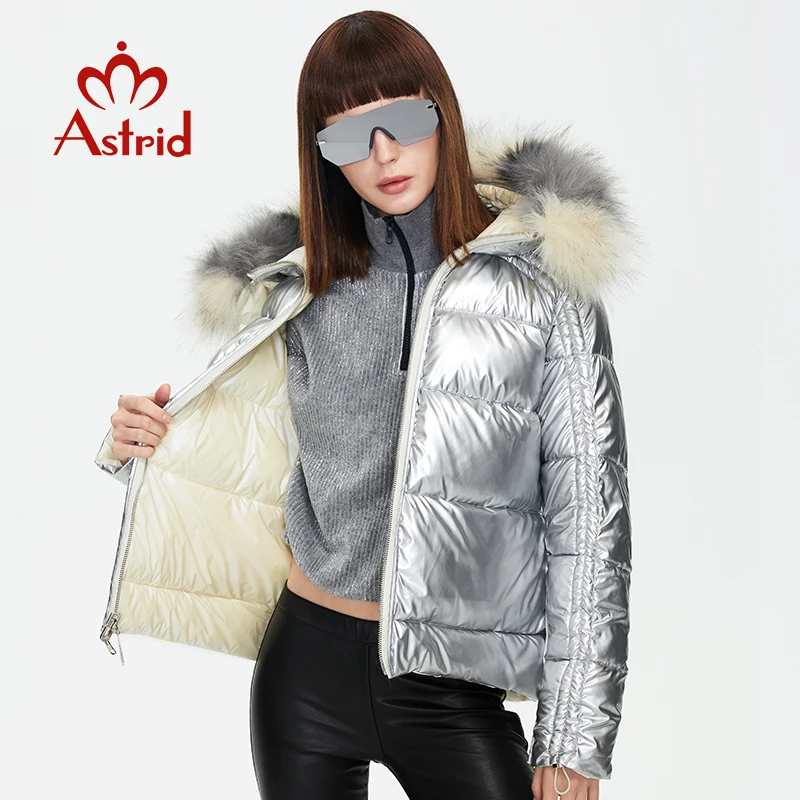 Astrid 2021 Novo zimsko donje kaput ženska toplo debeli parka funky kratka jakna sa kapuljačom od umjetnog krzna, ženska odjeća odjeća Slika  5