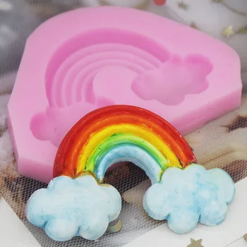 Alati za pečenje Kolača Fondant Oblika DIY Oblaku Duga Silikonska Forma Gips Aromaterapija Alata za Ukrašavanje torte