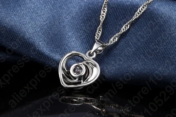 Romantičan Poklon Nakit od 925 sterling srebra Crystal CZ u Obliku srca Privjesak Donje Ogrlica i Naušnice-kapi Vjenčanje Skup u rasutom stanju