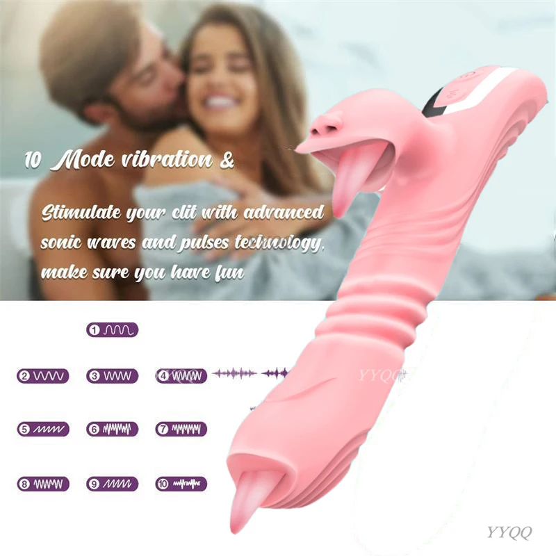 Vibrator za jezik Modeliranje Lizanje Jezika Maser G-Točke Ženska Masturbacija i Seks-Igračka za Sklapanje Vibracija Penisa Robu za Odrasle Slika  2