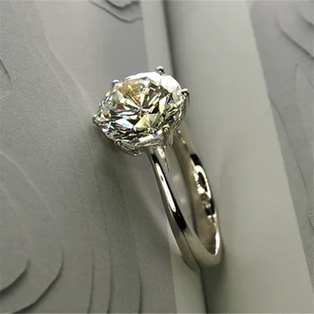 Klasični 4-каратный Solitaire Zaručnički Prsten 6 Kandži NSCD Prsten za žene Zaručnički Prsten od 925 sterling srebra