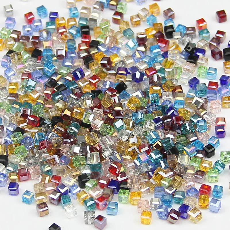 JHNBY kvadratnog oblika Upscale austrijski kristalne perle Prozirne kuglice po kvadratnom loptu od 2 mm 200 kom. narukvica za izradu nakita DIY Slika  2