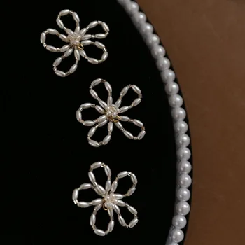 2 kom. korejski crystal biser privjesak pletena cvijet jezika naušnice za žene naušnice s temperamentom ženske DIY nakit pribor
