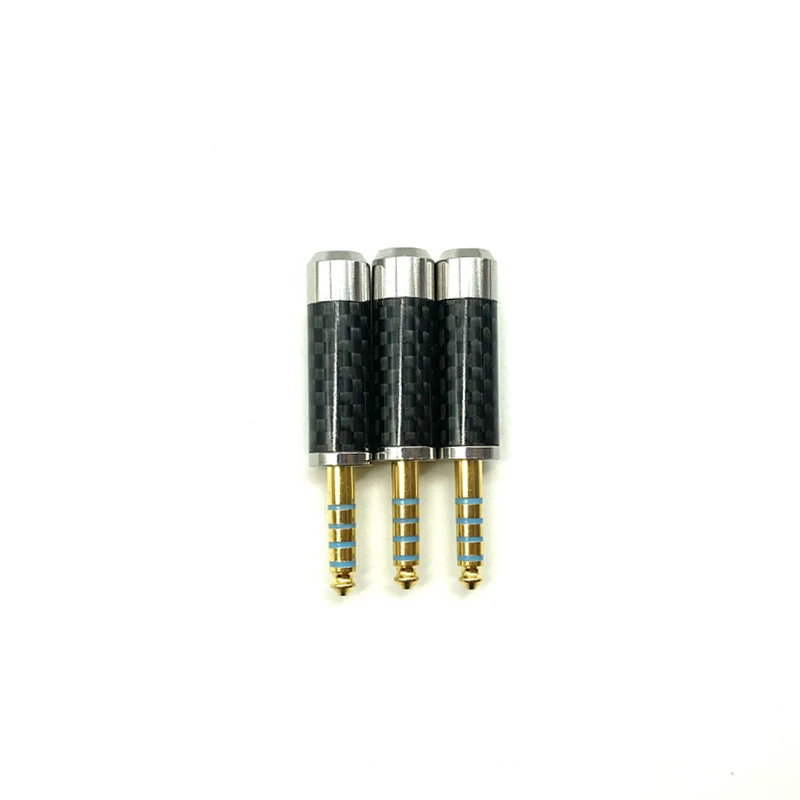 1 kom. audio jack 4,4 mm 5 Polni audio jack od karbonskih vlakana Priključak za spajanje žice za stereo slušalice DIY HIFI Slika  5