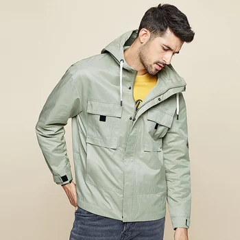【kuegou】Muška jakna za proljeće, jesen s više džepova startni ukupni jakna Funky jakna s kapuljačom za odmor muški top UW-0922