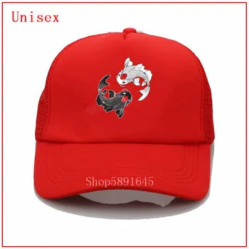 Japanska riba Koi Yin Yang šešir s plastičnim štit ženske kape criss-cross šešir s konjske repom Novi dizajn šešira kamiondžija je za muškarce