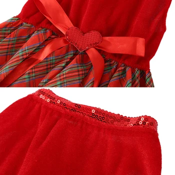Božićni pas Kostim za djevojčice Odjevanje Štene Suknja Princeza Odjeća Jesen zima Topla odjeća za kućne ljubimce pse Crvena suknja Маскарадное haljina Toplo
