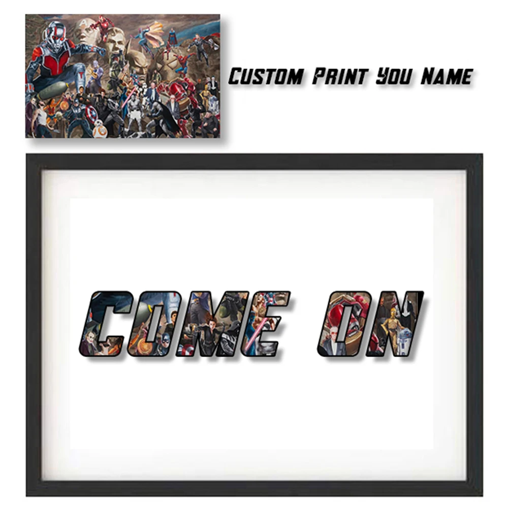 Korisnički Naziv I Slogan Personalizirani Tisak Art Print Marvel Avengers Platnu Plakat Dekor Osnovnoj Sobe S Javnošću Ured Za Poklon Slika  3