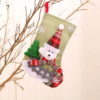 Novi Božićni Čarapa Privjesak Slatka Božićno Drvce Viseći Darove Čarape Santa Snjegović Los Vrećicu Bombona Božićni ukras Ukras kuće