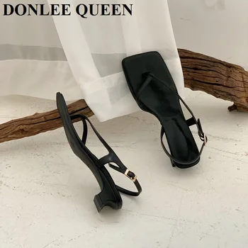 Ženske sandale s remenčićima na щиколотке, marke uske trake, plaža japanke, sandale s otvorenim vrhom, cipele s niskim petama Sandalias Mujer 2021