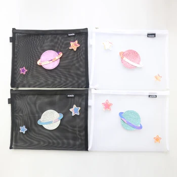 Domikee A4 slatka kreativni uzorak zvijezde neba učenik PVC mesh torba za dokumente na munje dječji заполняющий organizator kancelarijski pruduct