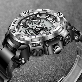 2022 LIGE Sportski muški quartz digitalni sat Kreativni satovi za ronjenje Muške Vodootporne sat-budilica s dvostrukim zaslonom Sat Relogio Masculino