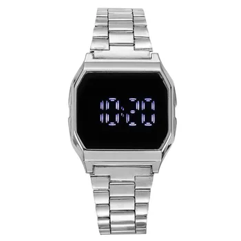 2021 Nova Moda Luksuzni satovi Elektronski Digitalni Ženski Muški Unisex Sat od nehrđajućeg Čelika Ženske Led satovi Reloj Mujer