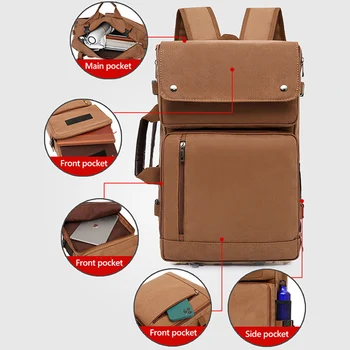 Platna ruksak Muški Vanjski Ruksak multi-pozicija školski ruksak za prigradski putovanja Vodootporna torba od tkanine Oxford X690D