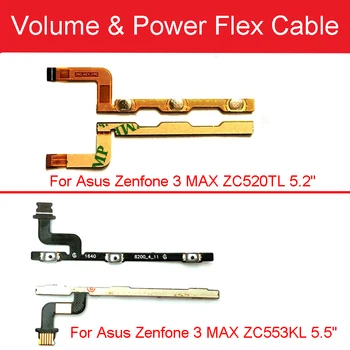 Tipka za Napajanje Fleksibilan Kabel Za Asus Zenfone 3 MAX ZC520TL 5,2 inča ZC553KL 5,5 inča Uklj Isklj Audio Upravljanje Popravak, Rezervni Dijelovi