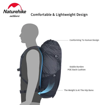 Naturehike Vanjski Ruksak XPAC 30 L Pješačkih torba za kampiranje 0,6 kg Ultralight dugo nosio Prozračni Ruksak Za putovanja i odmor