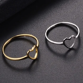 Milangirl Nova moda srebrno-zlatna boja 1 kom. Prsten s сердечком za žene djevojke na Valentinovo Mogućnost večer Poklon nakit