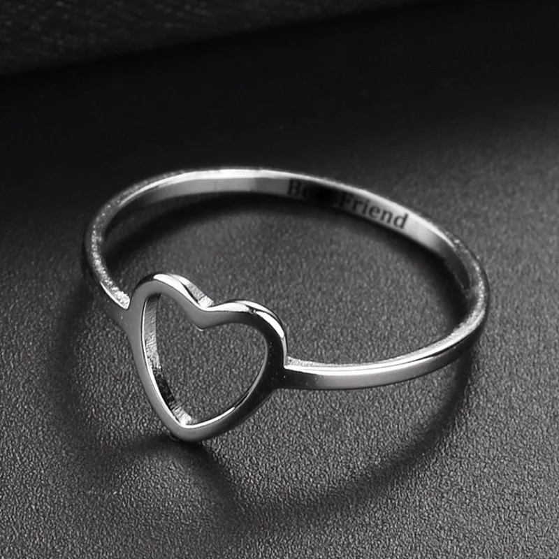Milangirl Nova moda srebrno-zlatna boja 1 kom. Prsten s сердечком za žene djevojke na Valentinovo Mogućnost večer Poklon nakit Slika  1