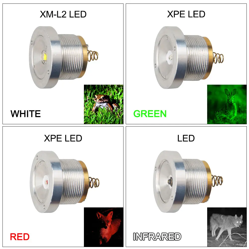 500 Metara Skalabilne LED Lovački svjetiljku Vodootporan Svjetiljku Bijela/Crvena/Zelena Ribolov svjetiljka za kampiranje s IR led noćni vid Slika  3
