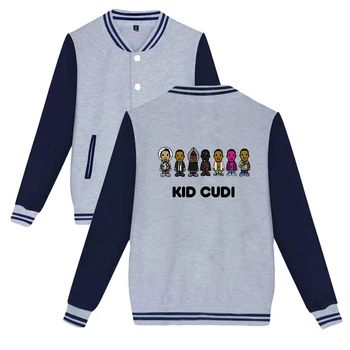 Dječji sportski odijelo Cudi Baseball Uniseks jakna Majica Ženske, muške jakne Harajuku Ulica odjeća Američki je producent, Reper i Hip-hop Odijevanje
