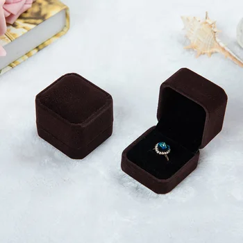 Modni Baršunasti kvadratnom dar 1 kom. Popularni kutije Naušnice Izlog za nakit Kutija za angažman prstenje Kutije za nakit, pribor i Nakit