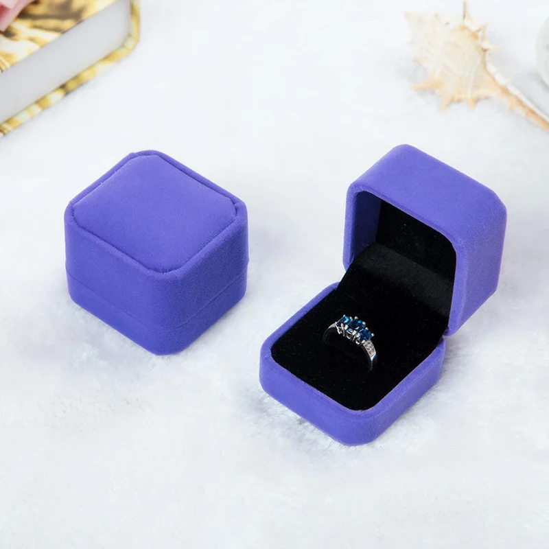 Modni Baršunasti kvadratnom dar 1 kom. Popularni kutije Naušnice Izlog za nakit Kutija za angažman prstenje Kutije za nakit, pribor i Nakit Slika  5
