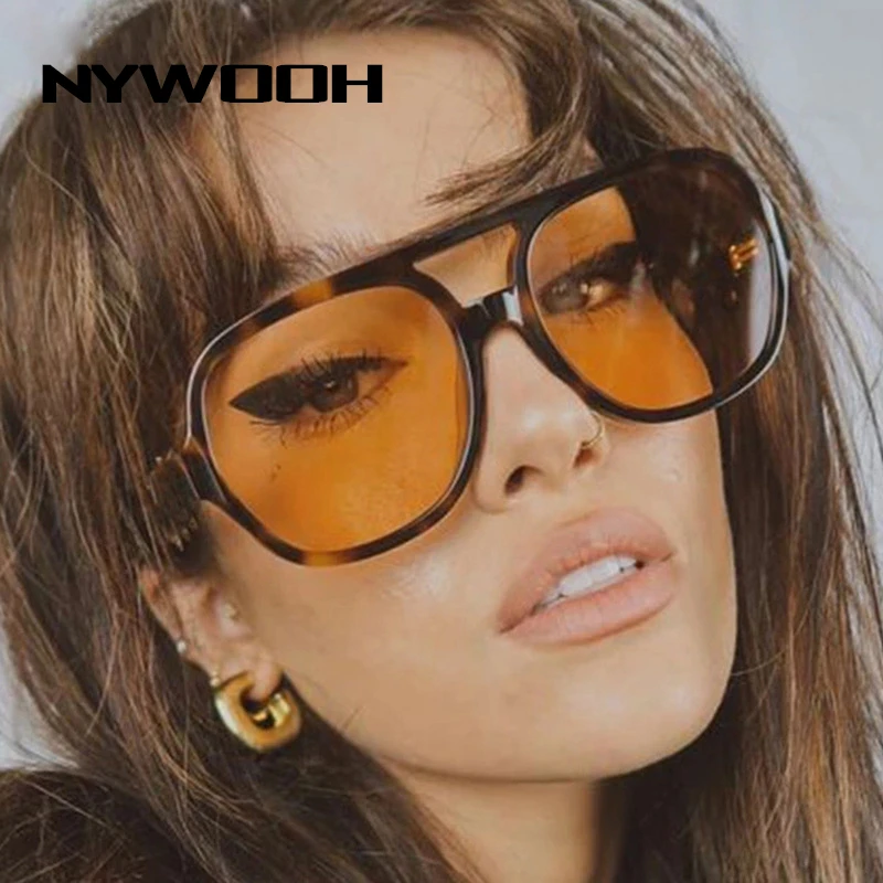 NYWOOH 2022 Sunčane naočale Ženske Berba žute Marke dizajnerske sunčane naočale Ženske Prevelike Naočale Popularne Nijanse bodova UV400 Slika  4