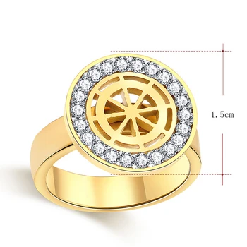 КАКАНА Visoke Kvalitete Moda Crystal Volan Klasični Prstenovi Od Nehrđajućeg Čelika Za Žene Nakit Poklon R135